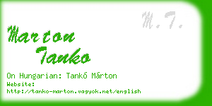 marton tanko business card
