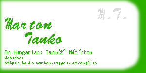 marton tanko business card